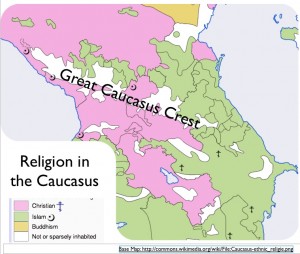 Map of Religion in the Caucasis