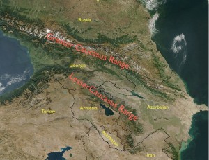 Satellite Image of the Caucasus
