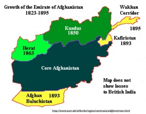 Map of the Growth of Afghanistan in the 1800s