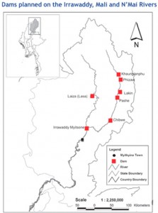 Map of Dam Sites in Northern Burma Map of Dam Sites in Northern Burma