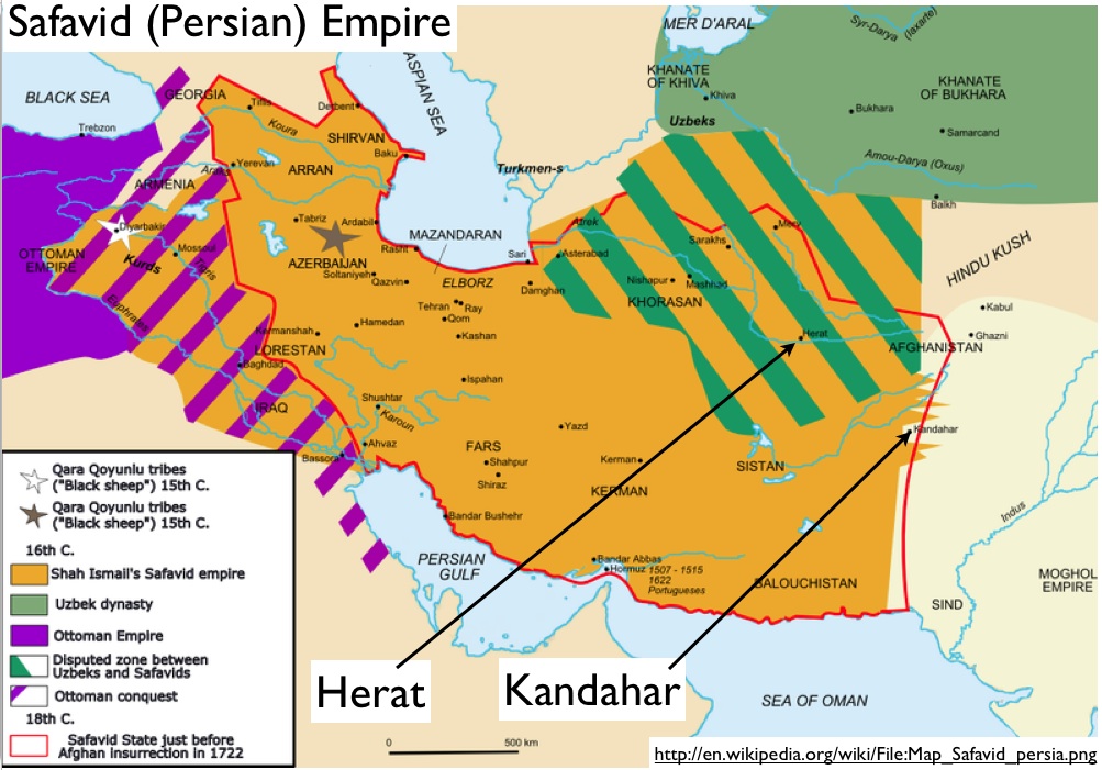 Wikipedia Map of the Persian Safavid Empire