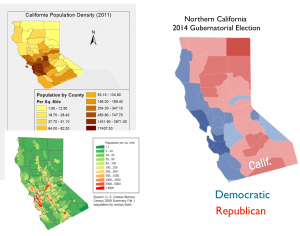 Northern California Voting and Population Density Map